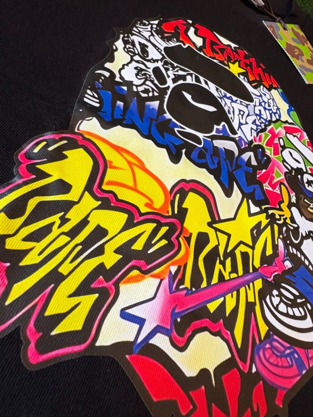 BAPE Black Graffiti Ape Head Graphic Tee - Picture 3 of 5